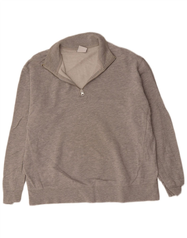Suéter masculino Zara com zíper e gola grande cinza