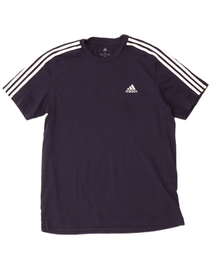 Camiseta masculina Adidas grande algodão azul marinho