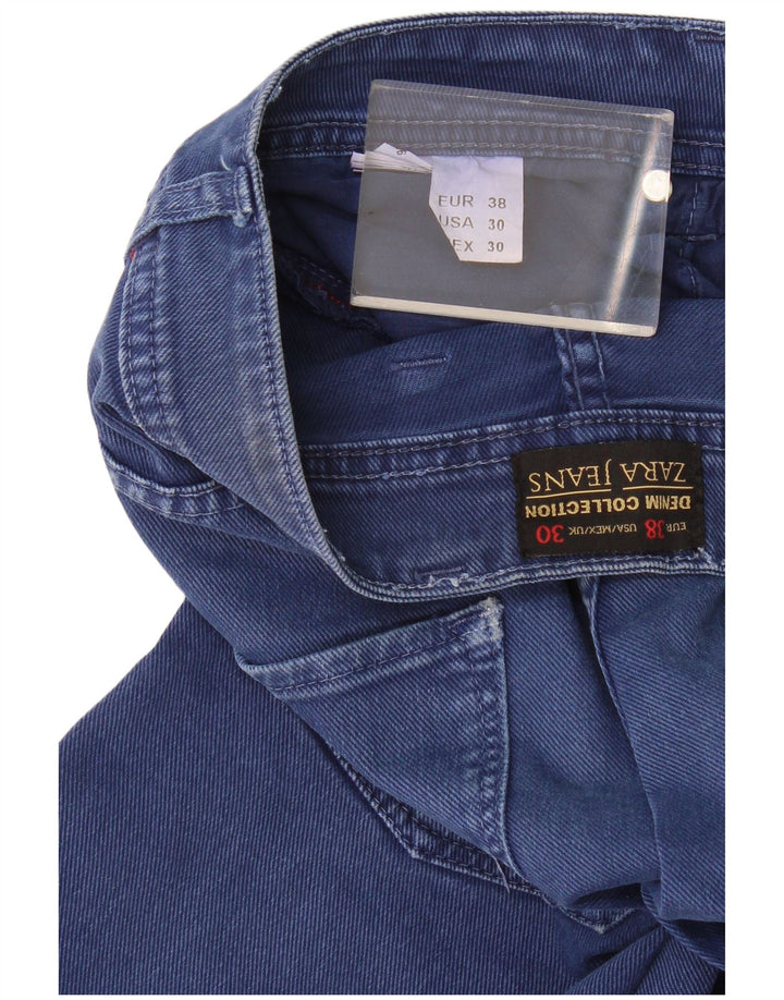 Zara Shorts jeans masculino UE 38 pequeno W30 azul marinho