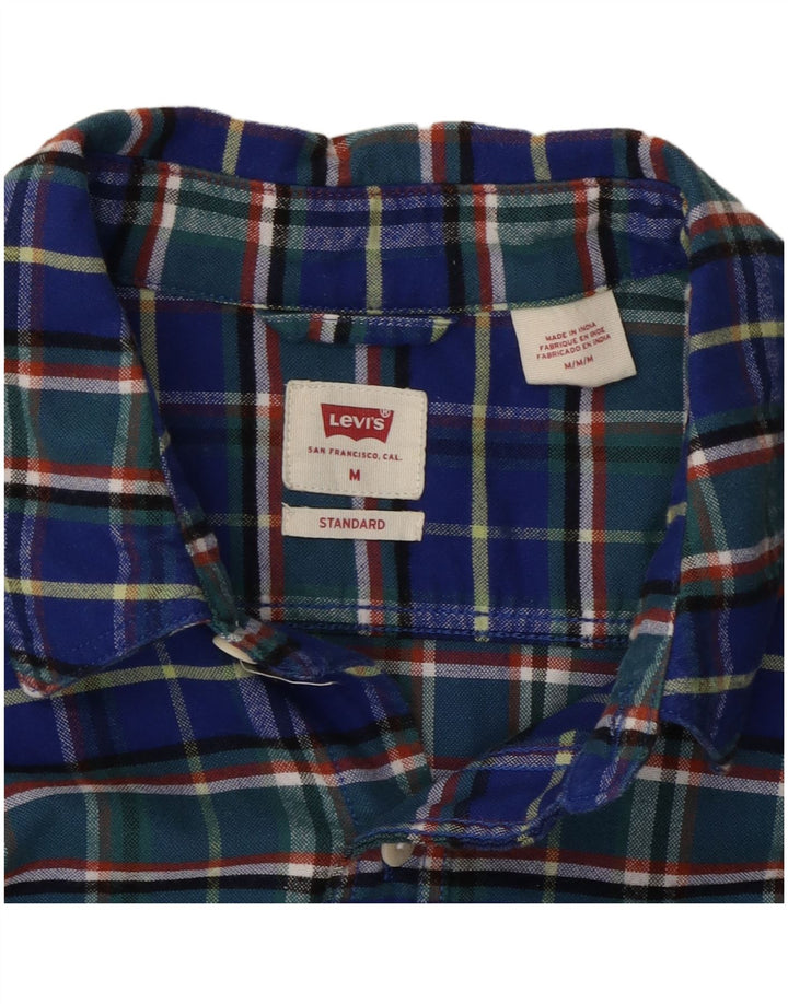 Camisa masculina de flanela de ajuste padrão LEVI'S de algodão xadrez médio multicolorido
