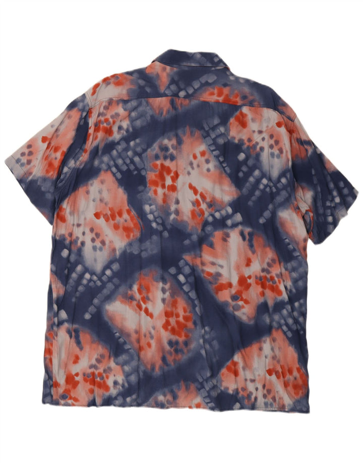 Camisa masculina vintage de manga curta XL azul tie dye