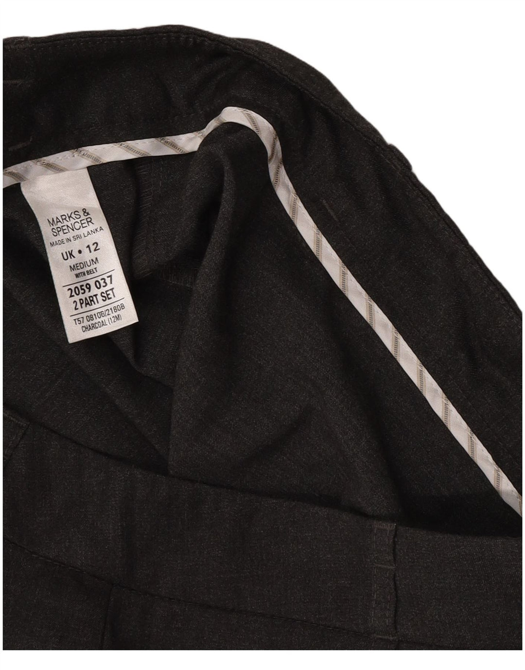 Calça feminina Marks & Spencer Bootcut Suit Reino Unido 12 Médio W32 L29 Cinza