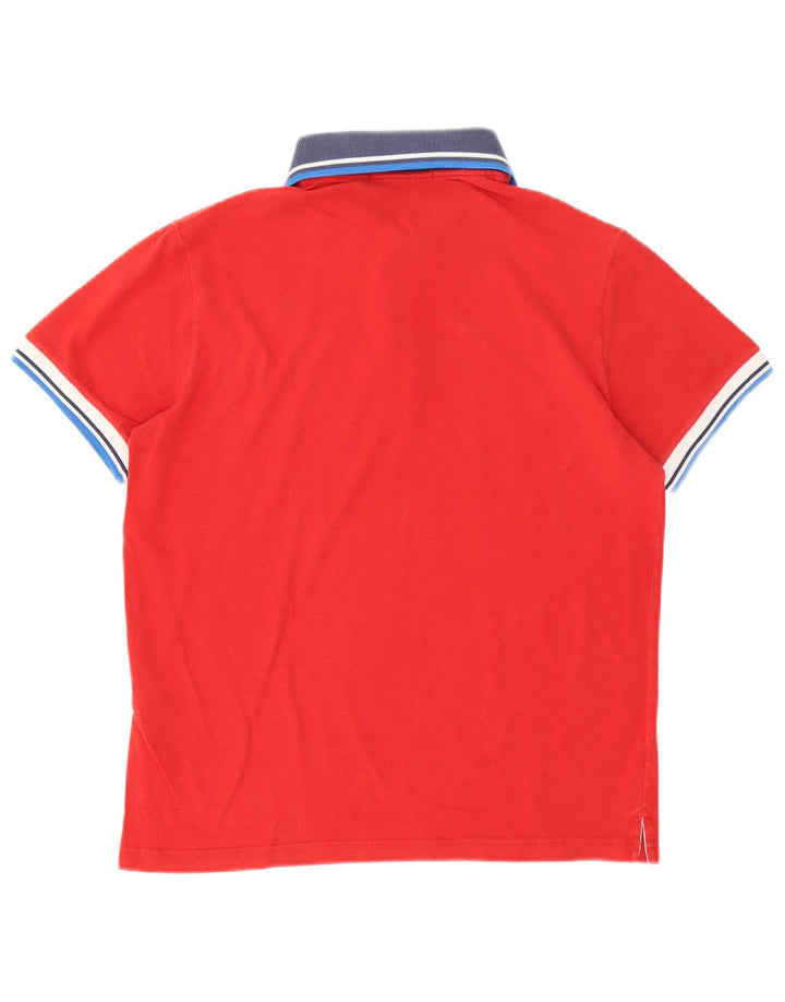 Camisa pólo masculina FRED PERRY pequena vermelha de algodão colorblock