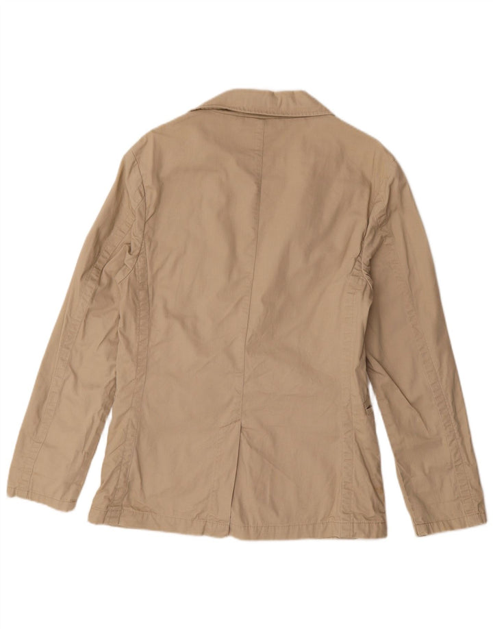 Jaqueta blazer feminina Tommy Hilfiger com 2 botões Reino Unido 14 algodão marrom médio