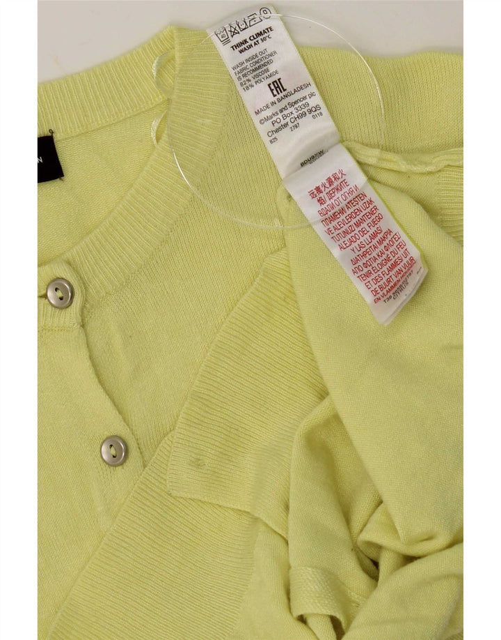 Suéter cardigã feminino Marks & Spencer UK 12 viscose amarela média