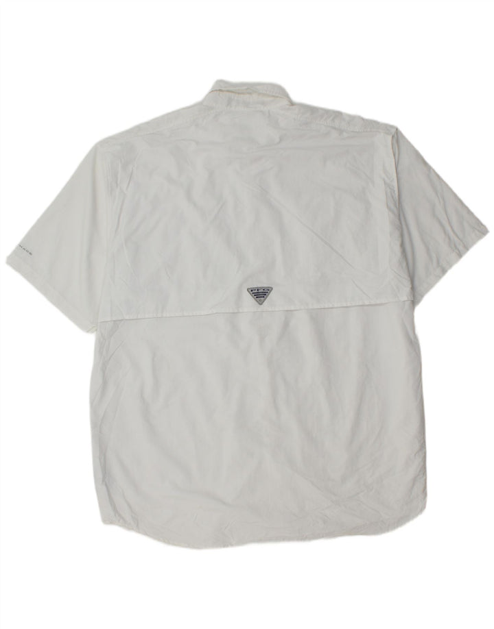 Camisa masculina Columbia de manga curta XL branca poliéster