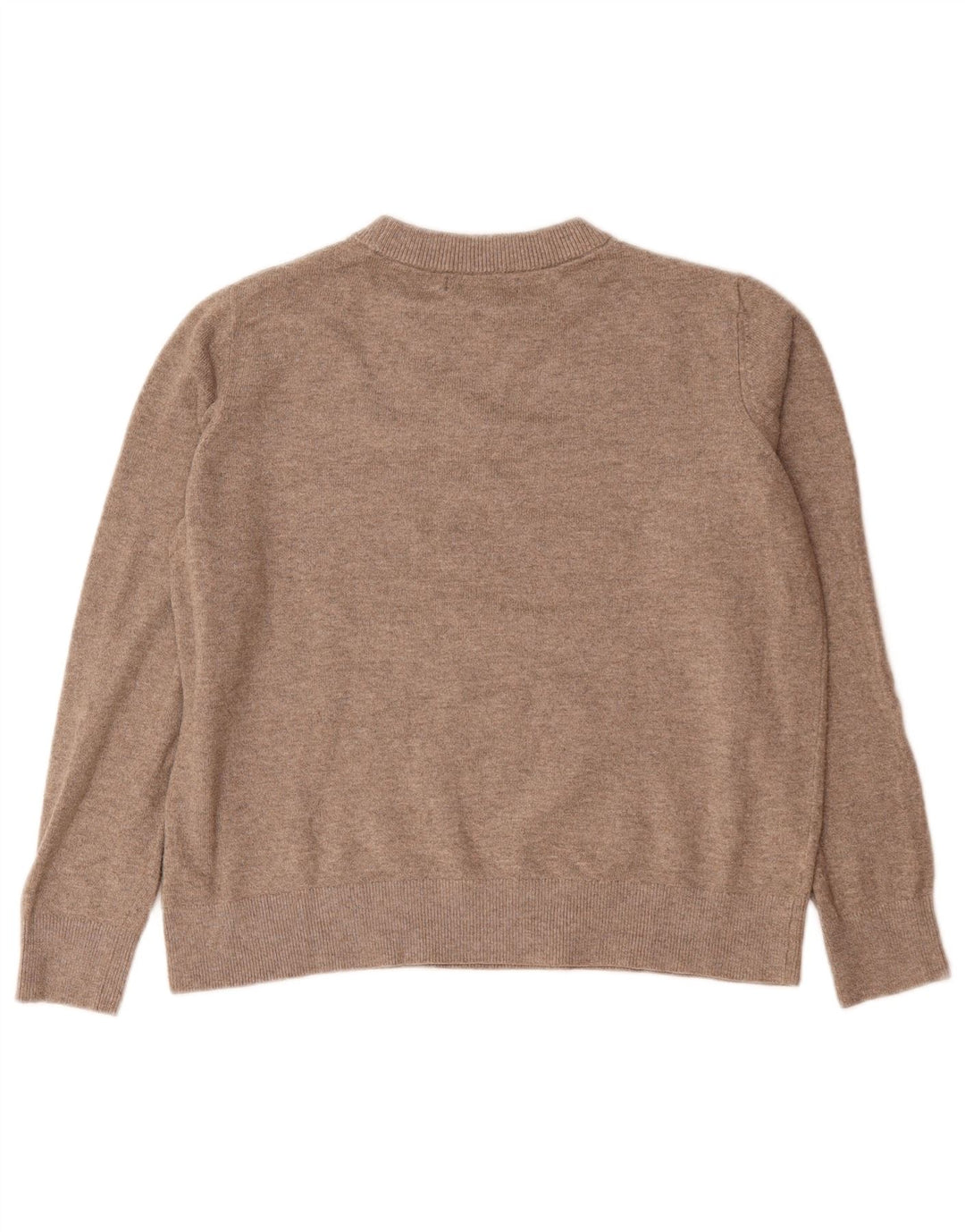 Suéter feminino Marks & Spencer com gola redonda Reino Unido 14 poliéster cinza médio