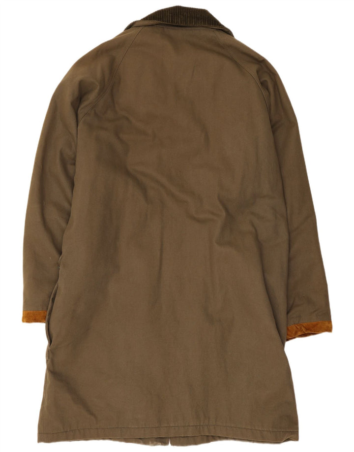 Casaco Duffle Zip Feminino Oversized UK 18 XL Algodão Cáqui