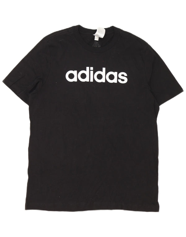 Adidas Mens Graphic T-Shirt Top Grande Algodão Preto
