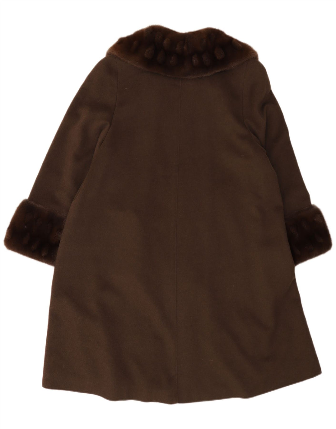 Sobretudo feminino vintage VINTAGE UK 14 grande lã cáqui