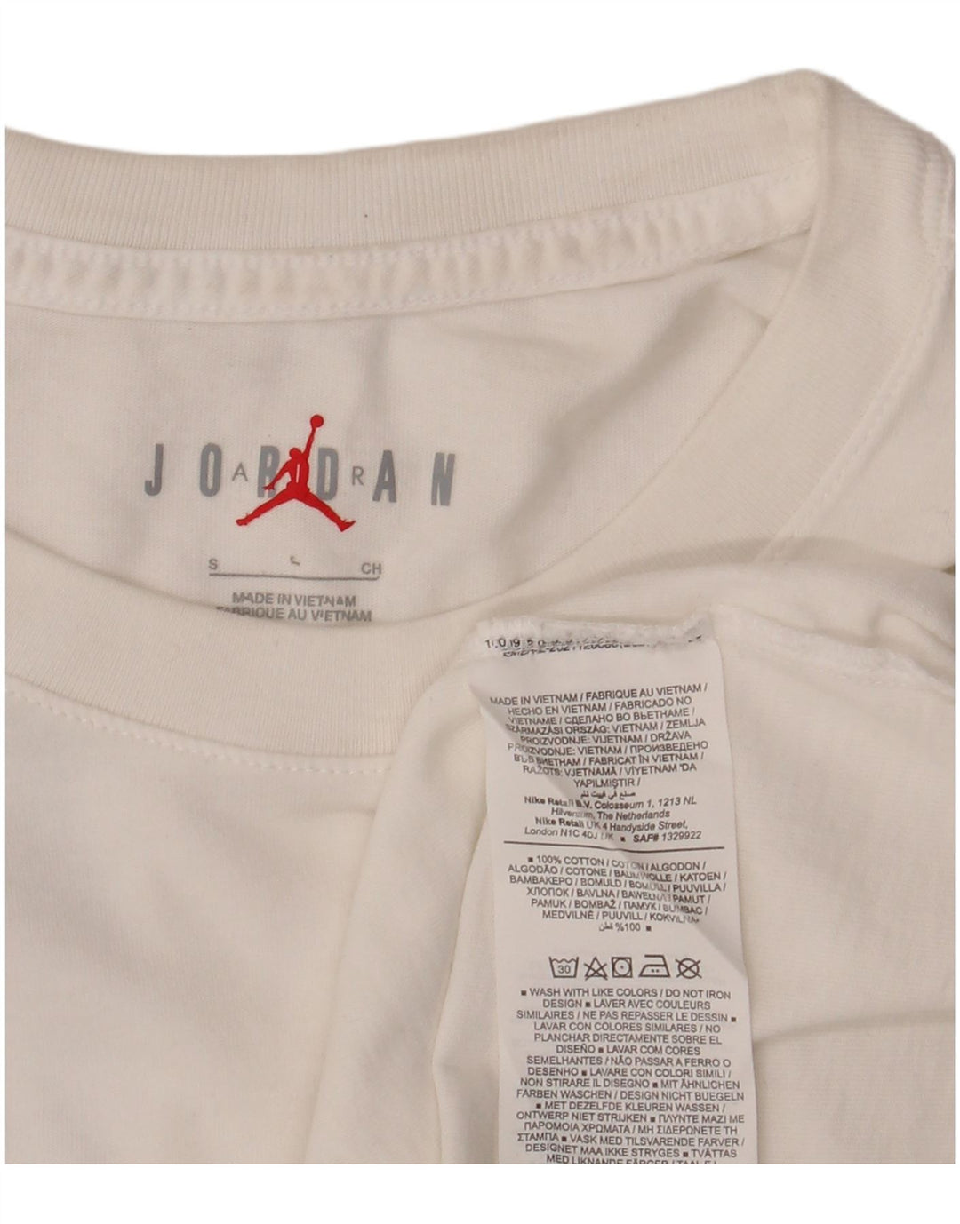 JORDAN Camiseta masculina gráfica top pequeno algodão branco