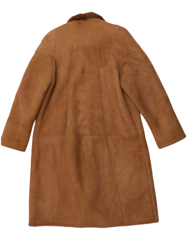 Casaco feminino VINTAGE de shearling IT 52 2XL marrom shearling