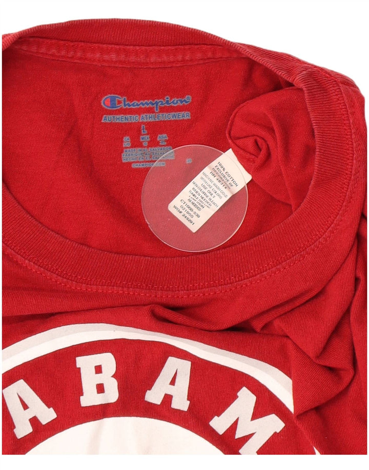 Camiseta masculina estampada Champion grande algodão vermelho