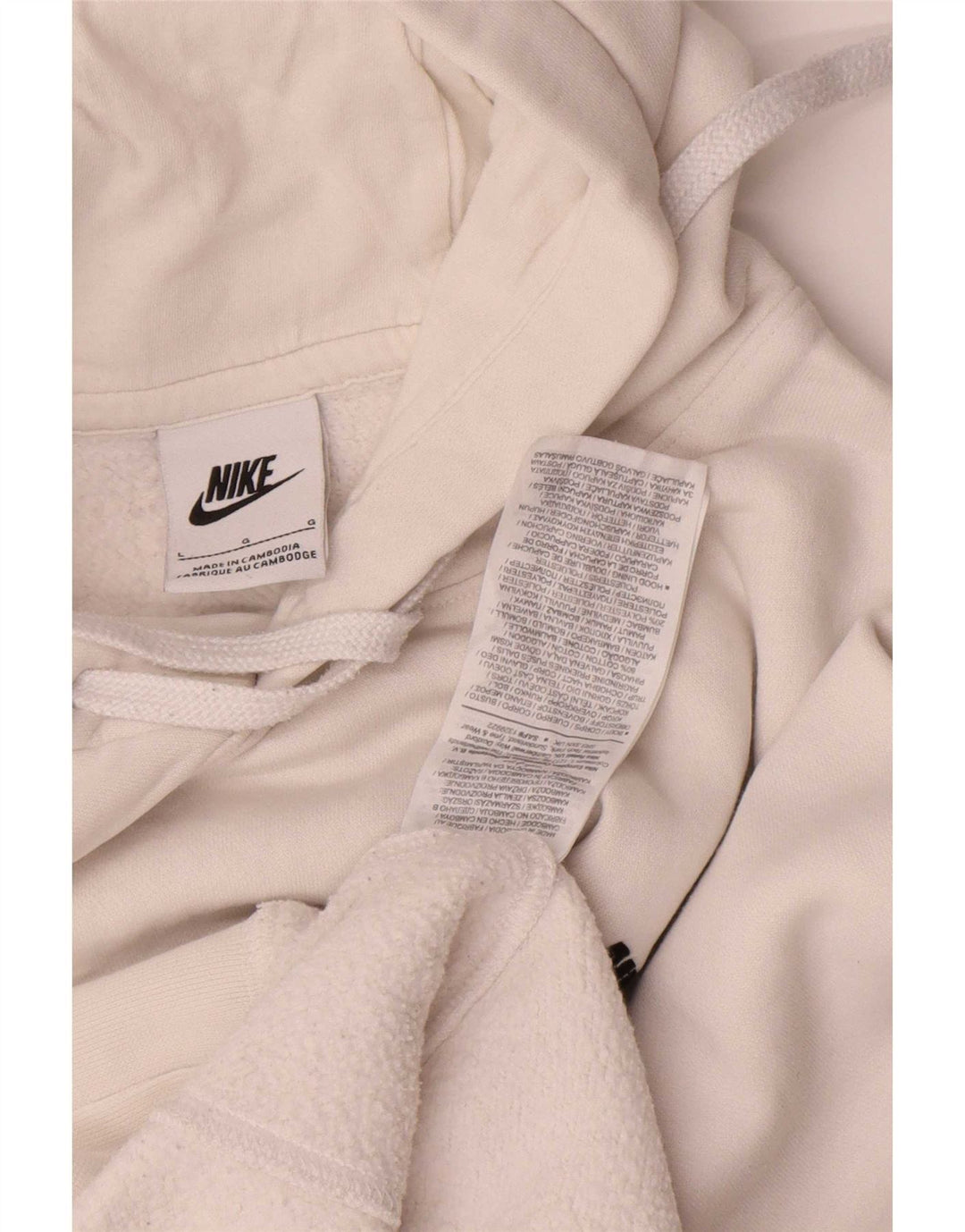 Nike Mens Hoodie Jumper Grande Algodão Branco
