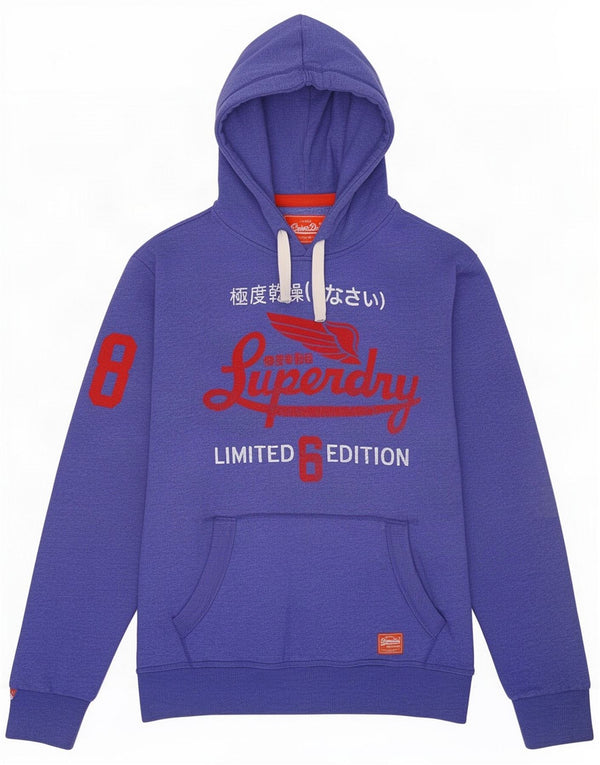 Superdry Mens Graphic Hoodie Jumper 2XL Blue Cotton