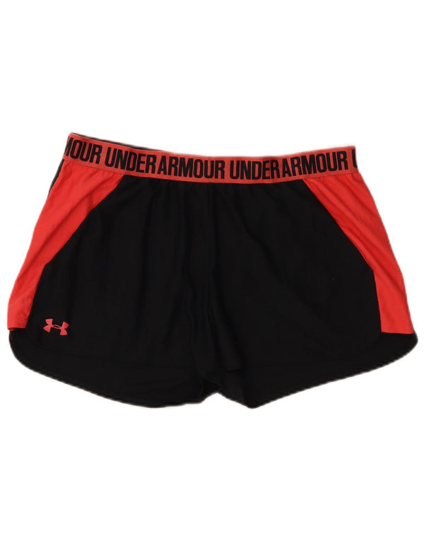 Shorts esportivos femininos Under Armour Heat Gear UK 18 XL preto colorblock