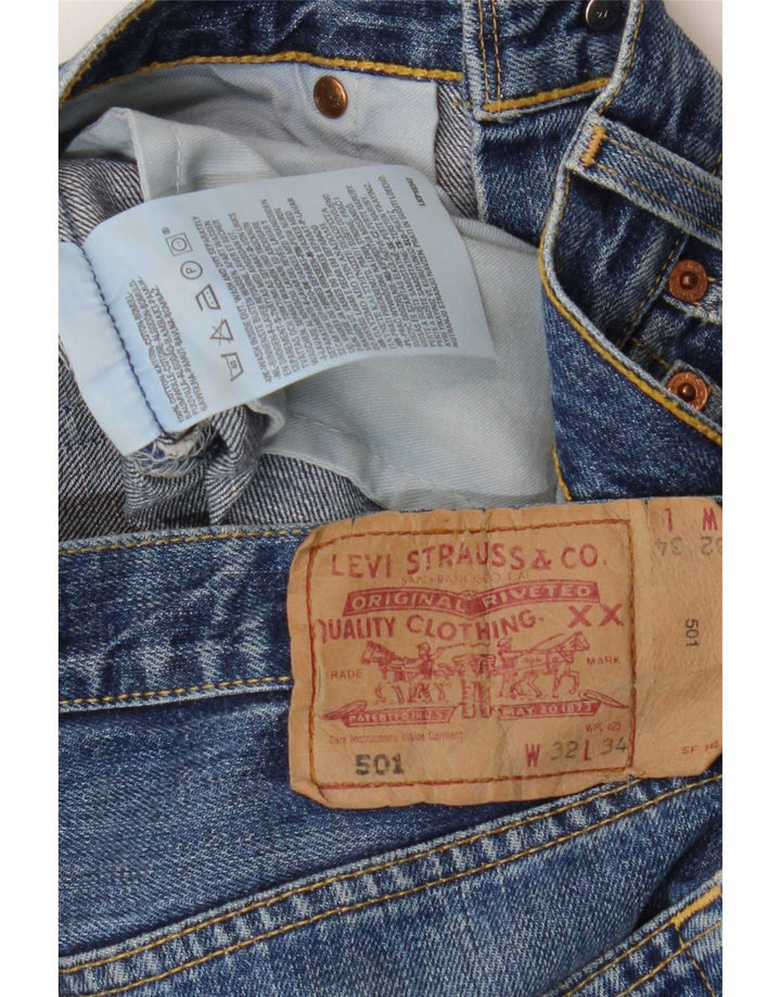 Levi's Masculino 501 Straight Jeans W32 L34 Azul Algodão