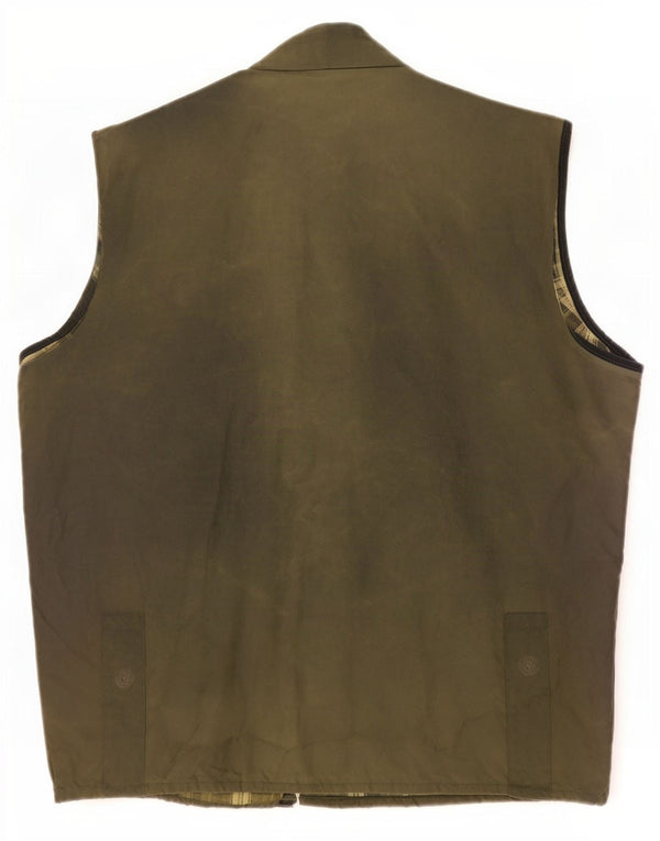 Colete masculino de algodão encerado Lennards UK 42 XL cáqui