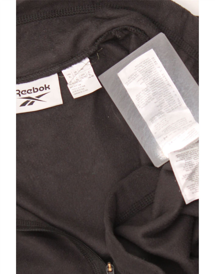 Suéter masculino REEBOK com zíper e gola em lã XL preto poliéster