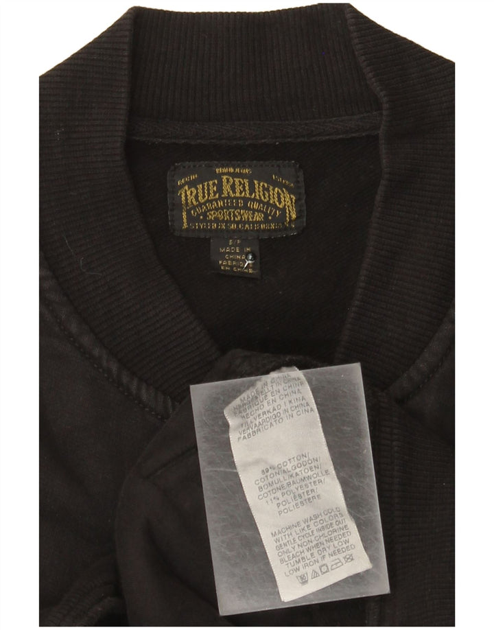 Jaqueta bomber masculina True Religion Reino Unido 36 algodão preto pequeno