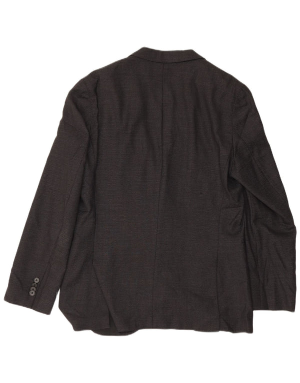 Jaqueta blazer masculina de 2 botões Hugo Boss Reino Unido 50 grande lã virgem preta