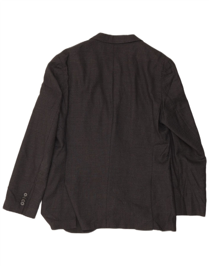 Jaqueta blazer masculina de 2 botões Hugo Boss Reino Unido 50 grande lã virgem preta
