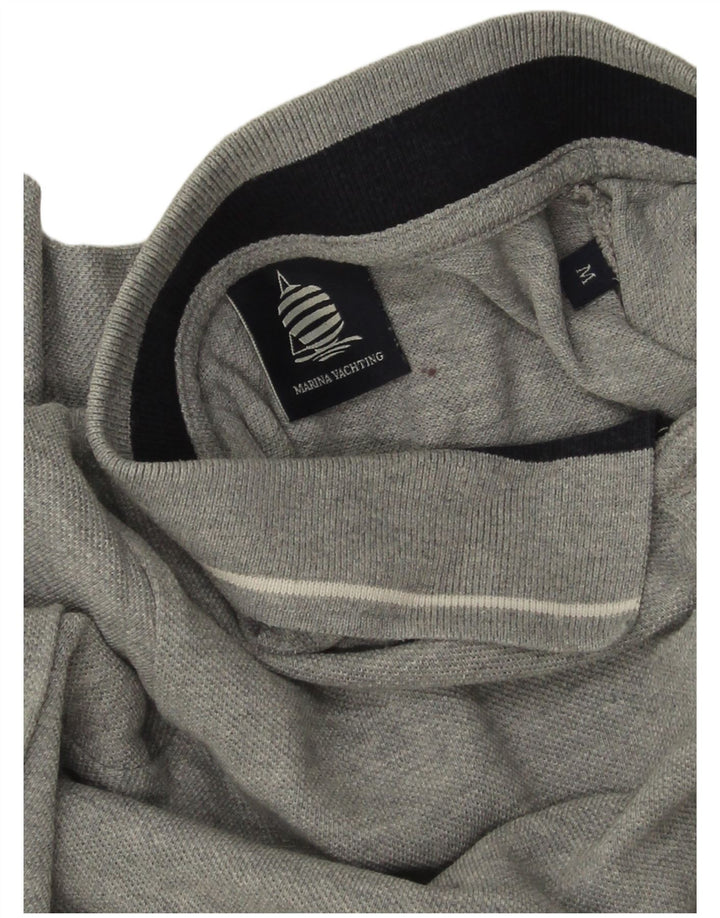 MARINA YACHTING Camisa polo feminina de manga comprida Reino Unido 14 cinza médio manchado