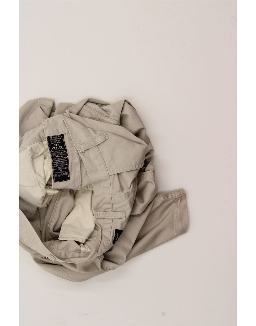 GAS Mens Straight Cargo Trousers W31 L33 Beige Cotton Vintage Gas and Second-Hand Gas from Messina Hembry 