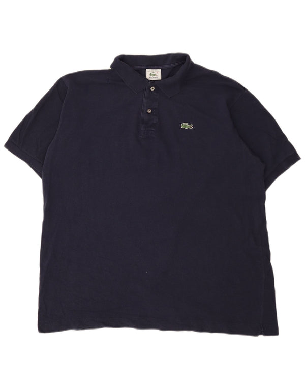 Camisa polo masculina Lacoste tamanho 6 XL azul marinho algodão