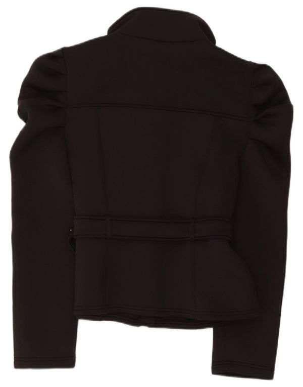 Zara Womens Bomber Jacket UK 14 Grande Poliéster Preto