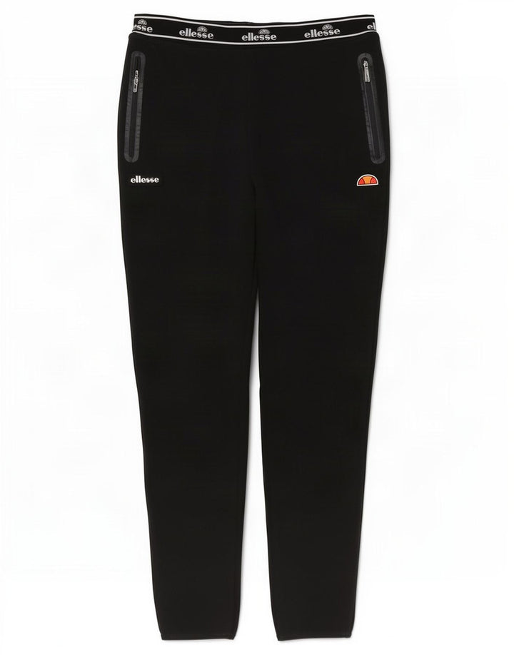 Calça de treino masculina Ellesse com estampa gráfica grande de algodão preto