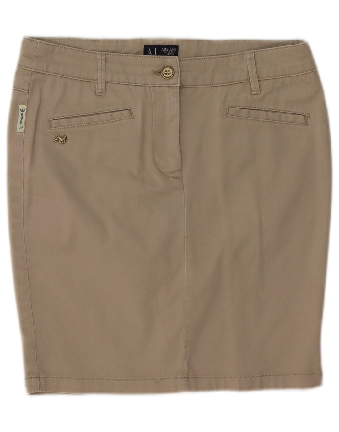 Saia lápis feminina ARMANI EU 40 médio W30 algodão bege