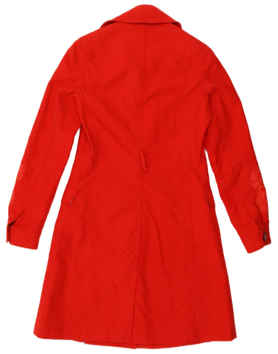 Sobretudo feminino Oilily estampado regular ajuste UE 36 pequeno algodão vermelho Paisley