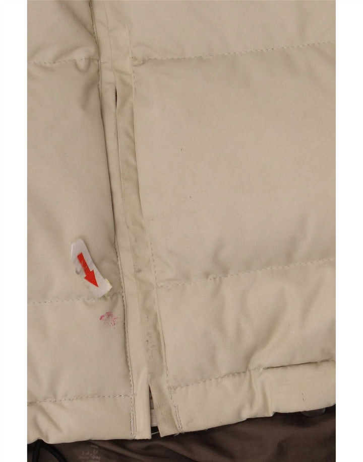 Jaqueta acolchoada com capuz feminina Jack Wolfskin Reino Unido 10 pequena poliamida bege