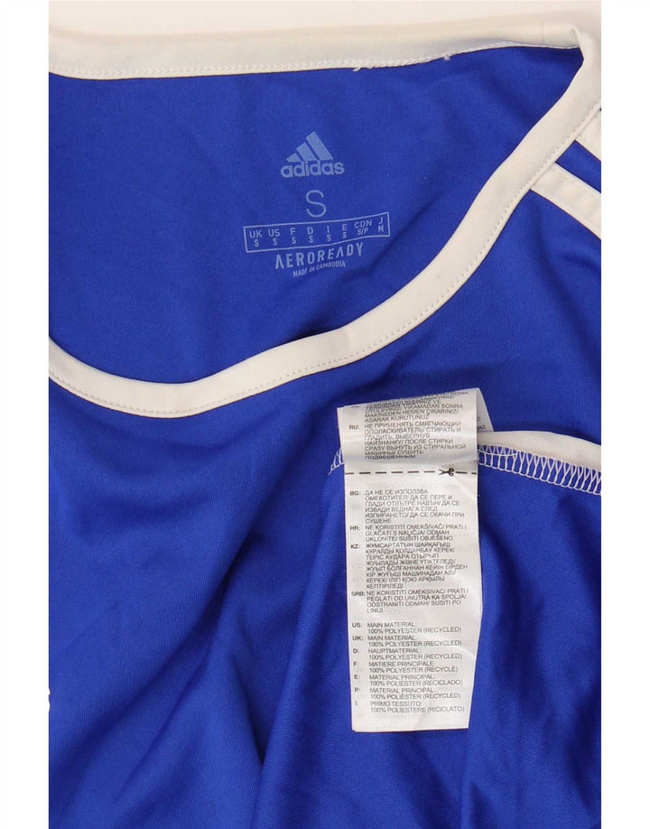 Adidas Mens Aeroready Camiseta Top Pequeno Azul Colorblock Poliéster