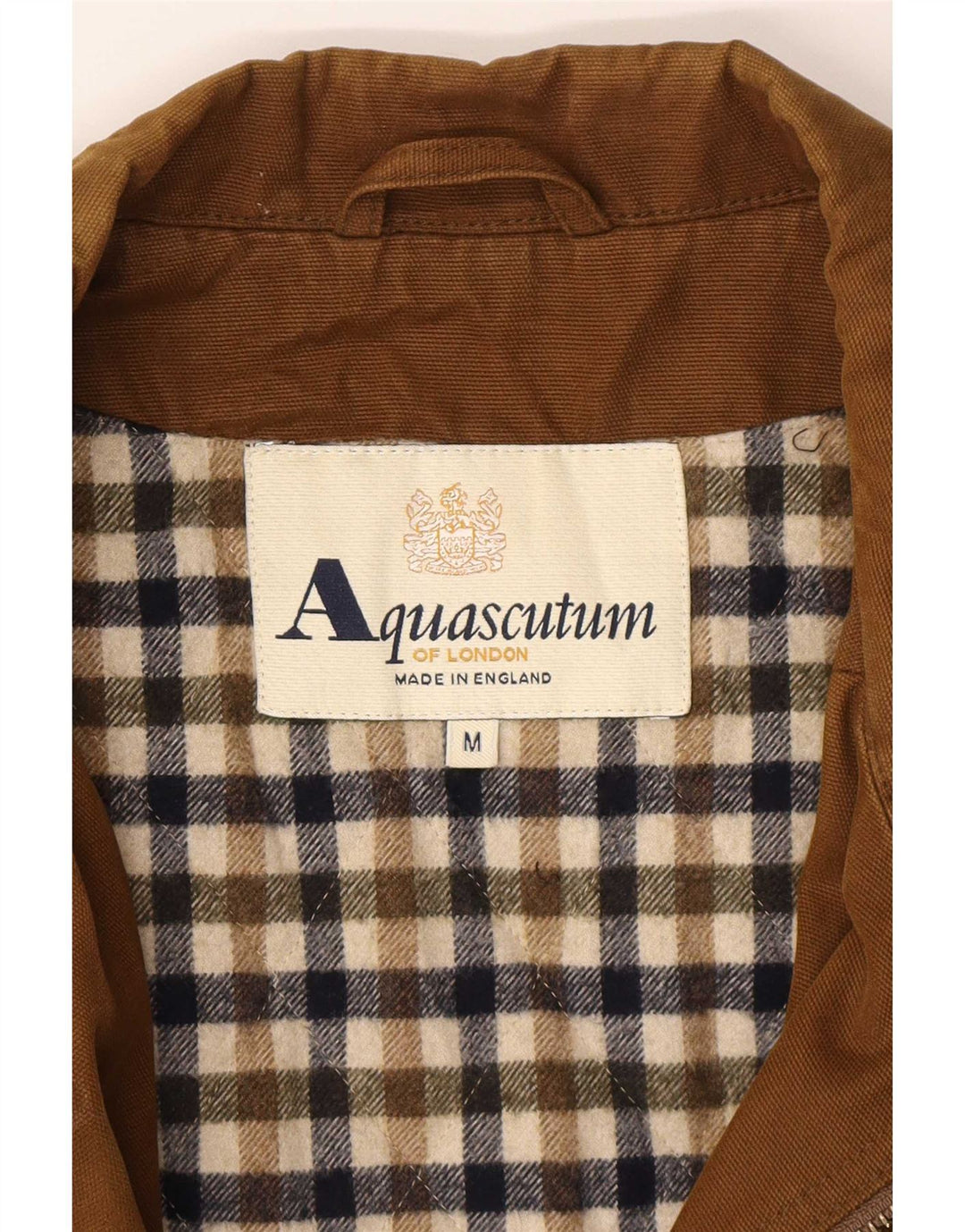Jaqueta utilitária masculina Aquascutum UK 38 algodão marrom médio