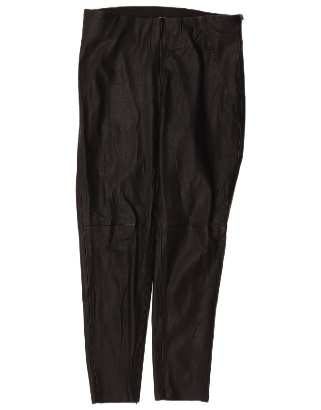 Zara Calça feminina de couro slim grande W30 L27 preta