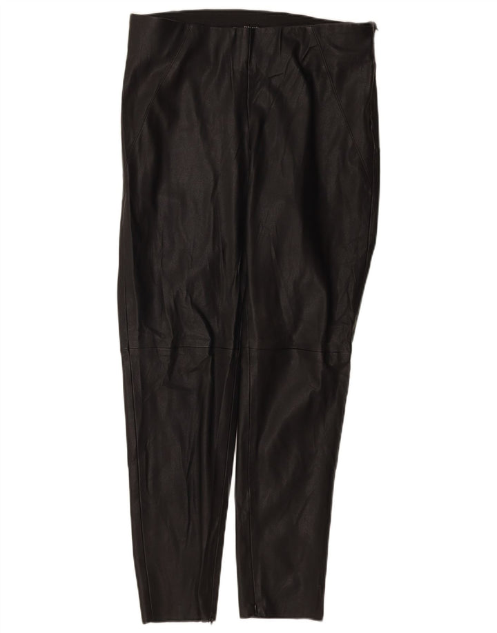 Zara Calça feminina de couro slim grande W30 L27 preta