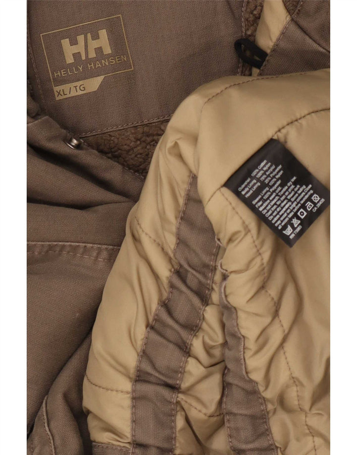 Jaqueta Parka masculina Helly Hansen com capuz Reino Unido 42 XL algodão marrom