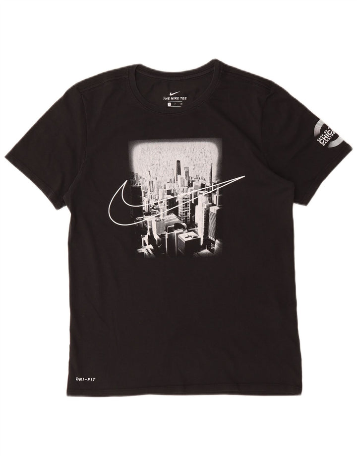 Camiseta Nike Masculina Dri Fit Graphic Top Pequeno Algodão Preto
