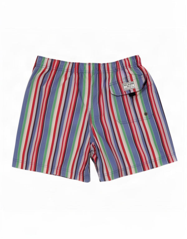Shorts de natação masculino Tommy Hilfiger grande poliéster listrado multicolorido