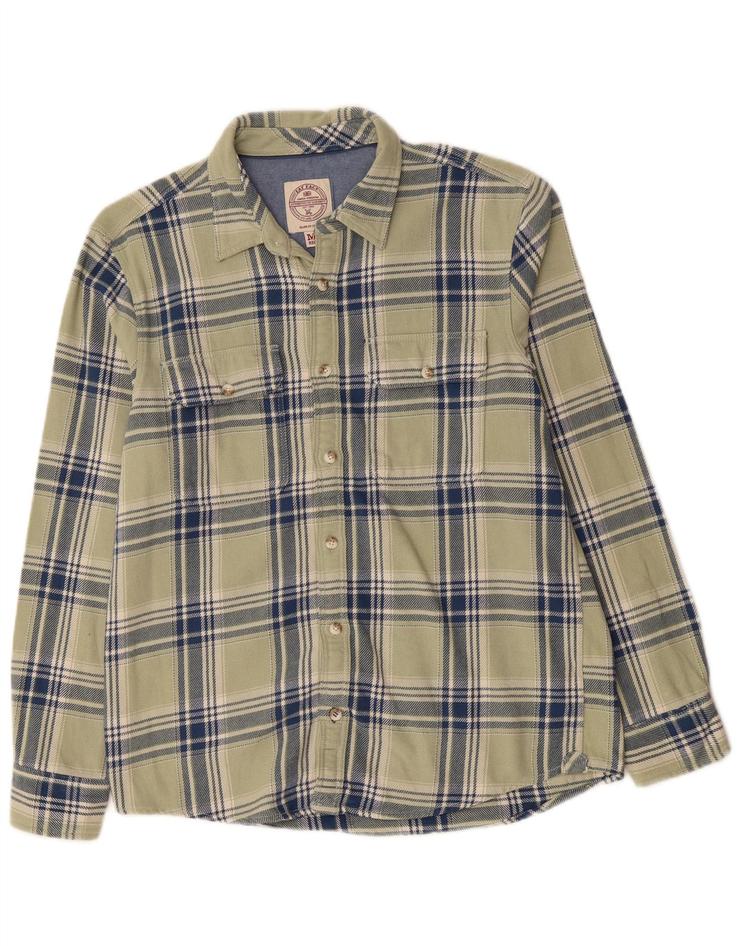 Camisa masculina FAT FACE de algodão xadrez verde médio