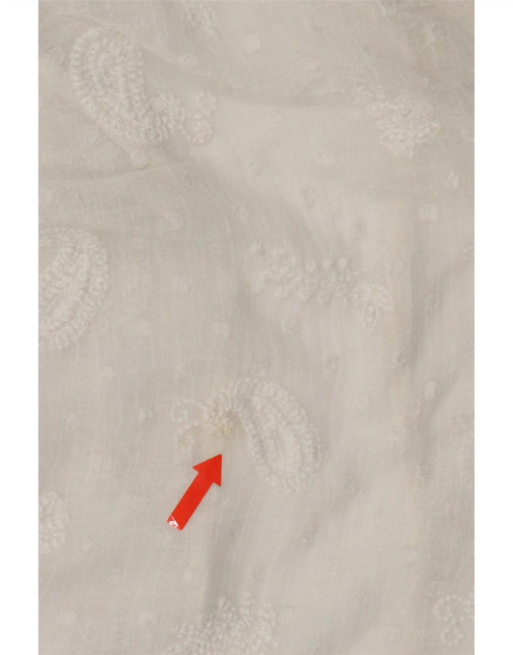 Zara Vestido Maxi Transparente Feminino Reino Unido 8 Pequeno Poliéster Paisley Branco
