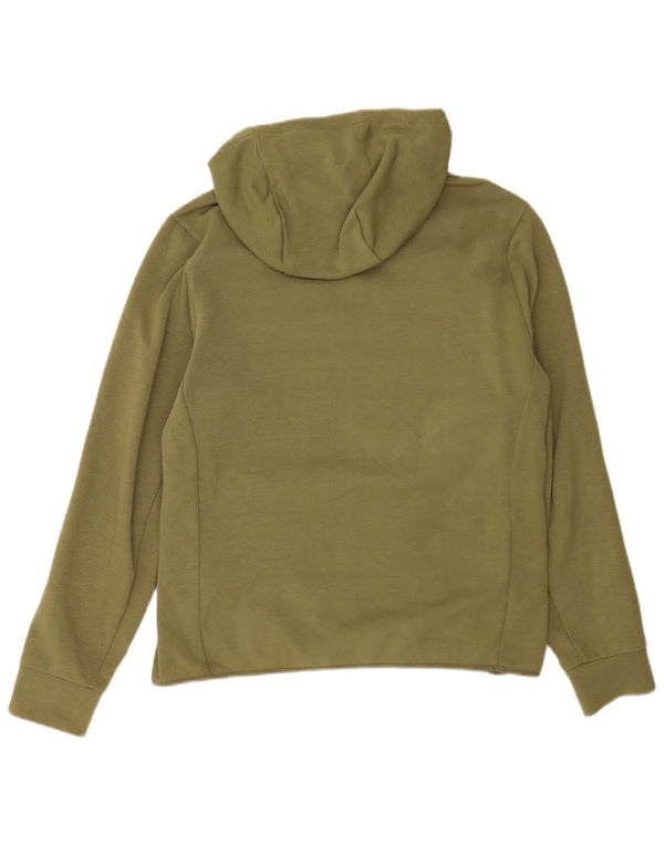 Suéter Adidas masculino com capuz e zíper grande verde poliéster esportivo