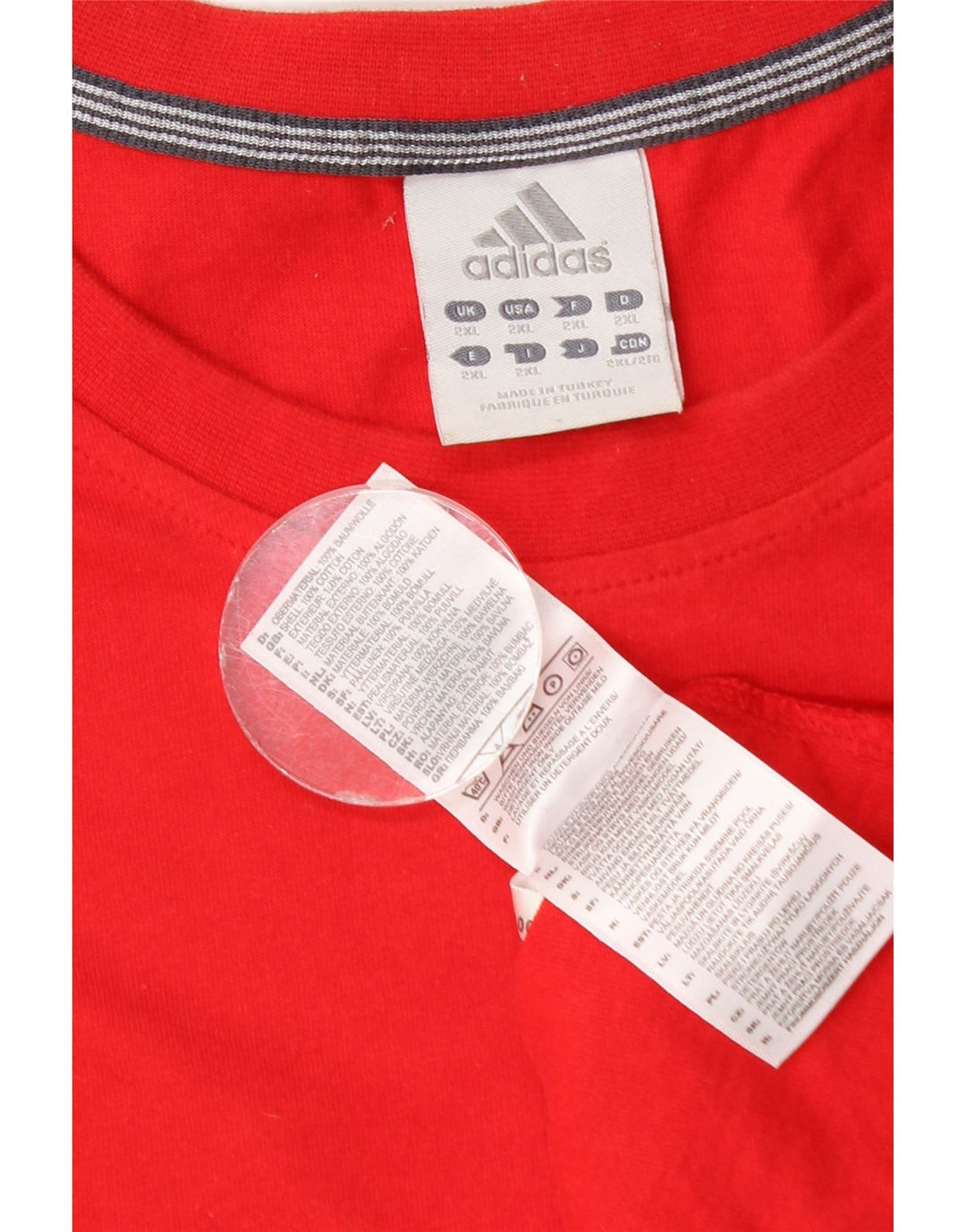 Adidas Mens Top Manga Longa 2XL Algodão Vermelho