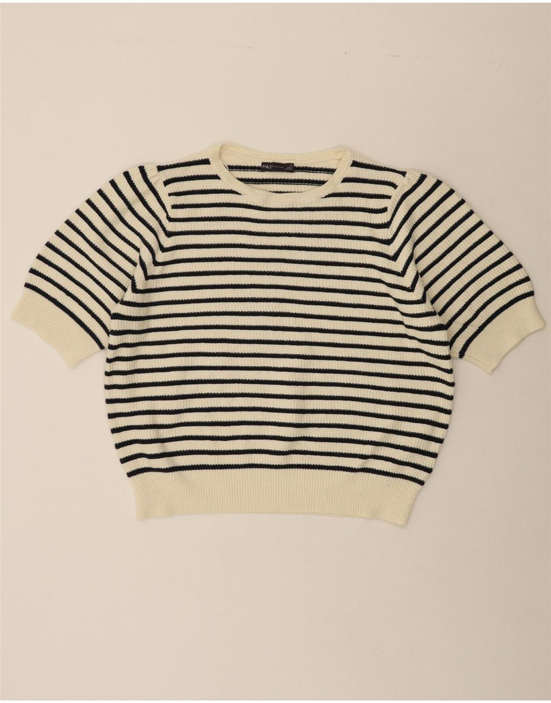 MARKS & SPENCER Womens Boat Neck Jumper Sweater UK 22 3XL Off White Vintage Marks & Spencer and Second-Hand Marks & Spencer from Messina Hembry 
