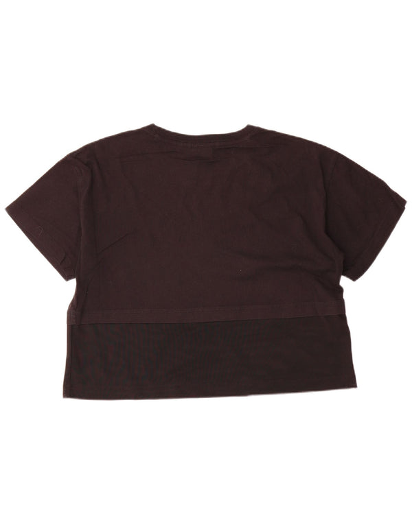 Camiseta feminina Champion UK 16 grande algodão colorblock preto