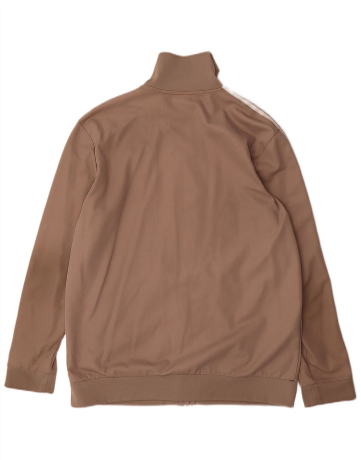 Adidas Mens Treino Top Jaqueta Grande Bege Algodão Esportes