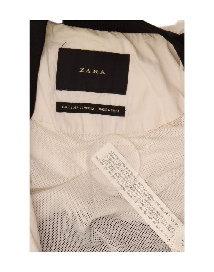 Jaqueta masculina Zara com agasalho gráfico grande preto colorido em nylon