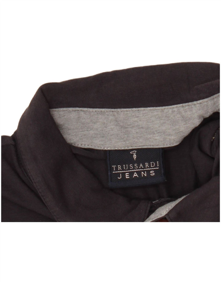 Camisa polo masculina TRUSSARDI JEANS grande algodão azul marinho